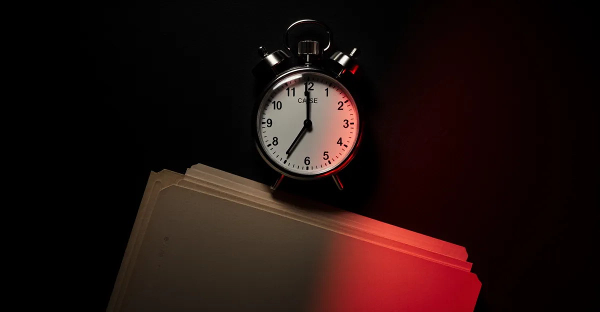 Analog stopwatch with motion blur streaks and red accent light — fastest murder mystery word search solve times